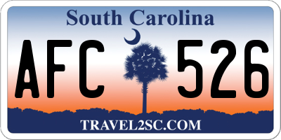 SC license plate AFC526