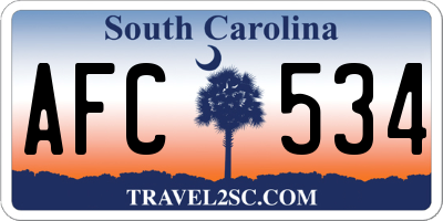 SC license plate AFC534