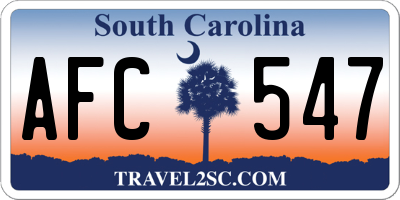 SC license plate AFC547