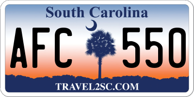 SC license plate AFC550