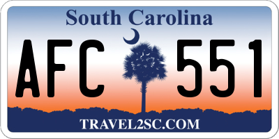SC license plate AFC551