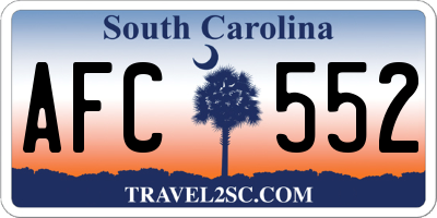 SC license plate AFC552