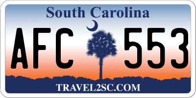 SC license plate AFC553