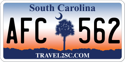 SC license plate AFC562