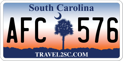 SC license plate AFC576