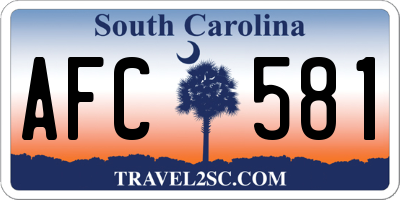 SC license plate AFC581