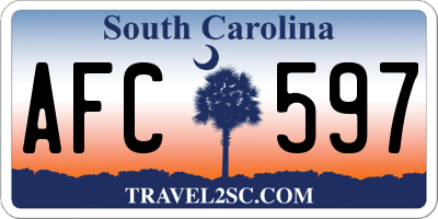 SC license plate AFC597