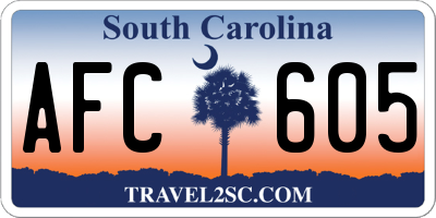 SC license plate AFC605