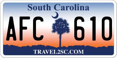 SC license plate AFC610