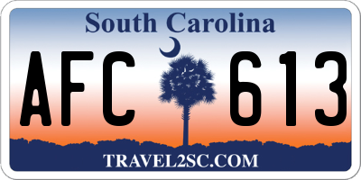 SC license plate AFC613