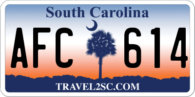 SC license plate AFC614