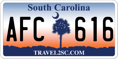 SC license plate AFC616