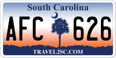 SC license plate AFC626