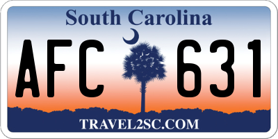 SC license plate AFC631