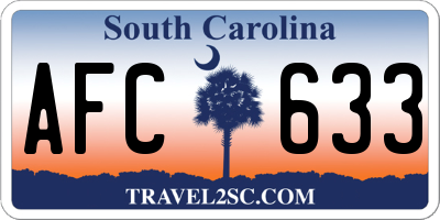 SC license plate AFC633