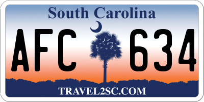 SC license plate AFC634