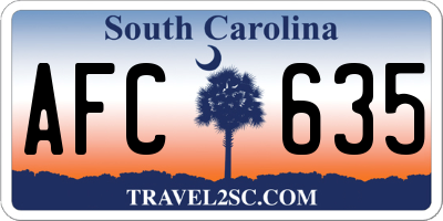 SC license plate AFC635