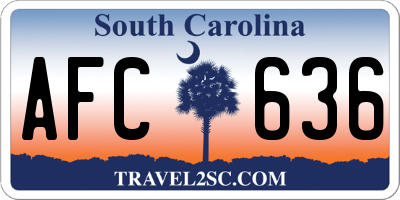 SC license plate AFC636