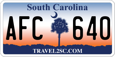 SC license plate AFC640