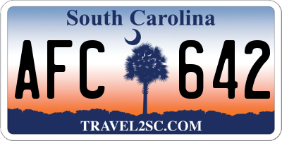 SC license plate AFC642