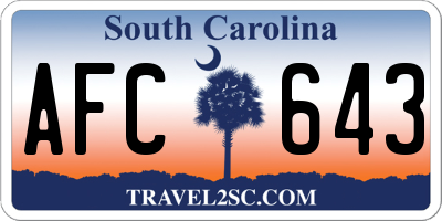 SC license plate AFC643