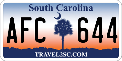 SC license plate AFC644