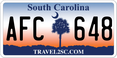 SC license plate AFC648