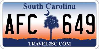 SC license plate AFC649