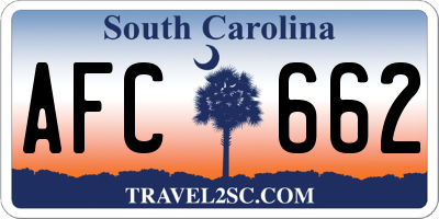 SC license plate AFC662