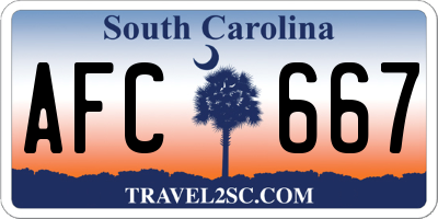SC license plate AFC667