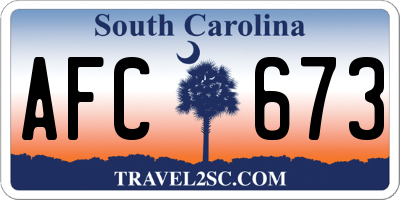 SC license plate AFC673