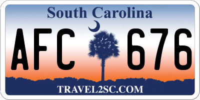 SC license plate AFC676