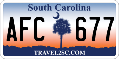 SC license plate AFC677