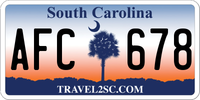 SC license plate AFC678
