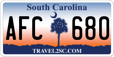 SC license plate AFC680