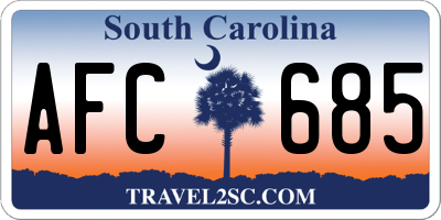 SC license plate AFC685