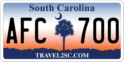 SC license plate AFC700