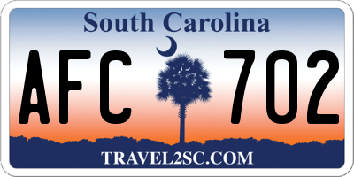 SC license plate AFC702