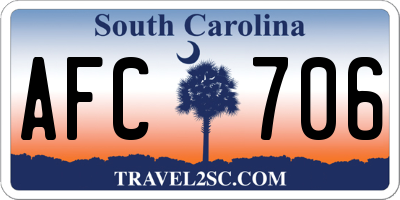 SC license plate AFC706