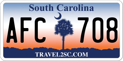 SC license plate AFC708