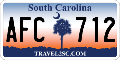 SC license plate AFC712