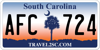 SC license plate AFC724