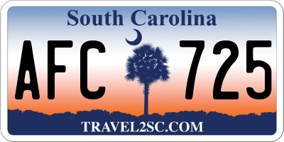 SC license plate AFC725