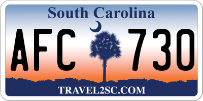 SC license plate AFC730