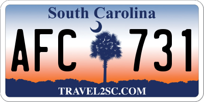 SC license plate AFC731