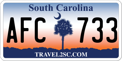 SC license plate AFC733
