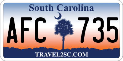 SC license plate AFC735