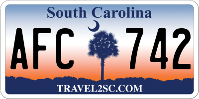 SC license plate AFC742
