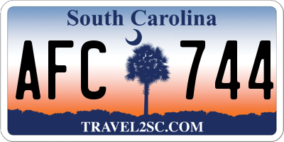 SC license plate AFC744