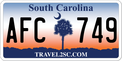 SC license plate AFC749
